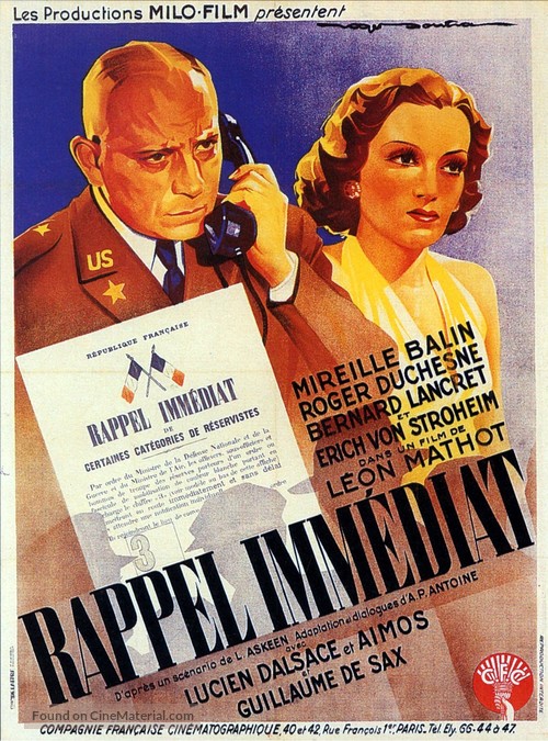 Rappel imm&egrave;diat - French Movie Poster