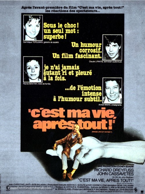 Whose Life Is It Anyway? - French Movie Poster