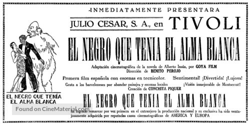 Negro que ten&iacute;a el alma blanca, El - Spanish poster