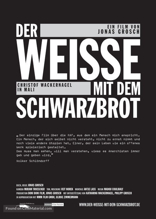 Der Wei&szlig;e mit dem Schwarzbrot - German Movie Poster