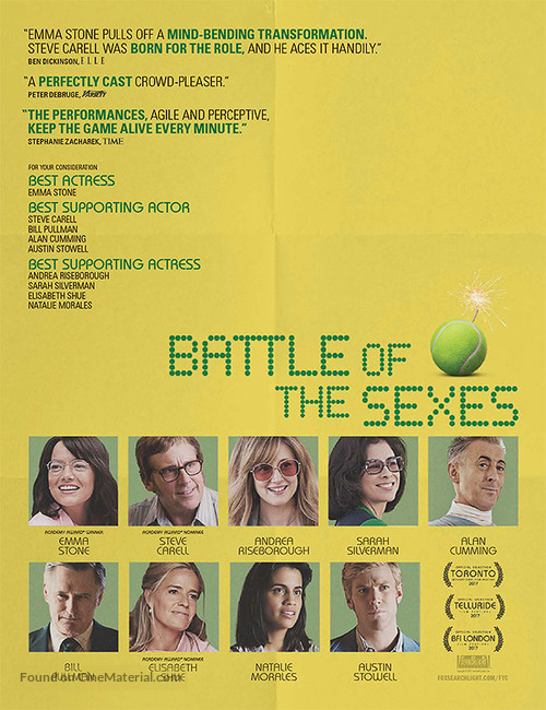 Battle of the Sexes - For your consideration movie poster