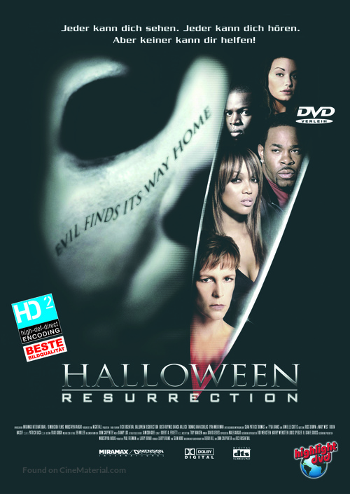 Halloween Resurrection - German DVD movie cover