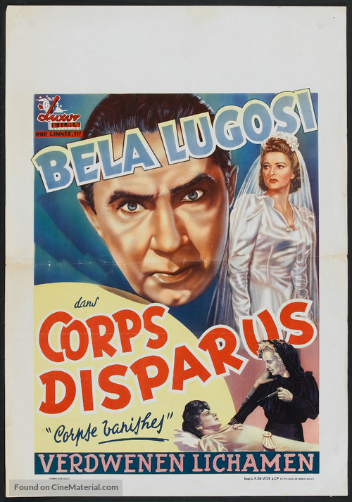 The Corpse Vanishes - Belgian Movie Poster