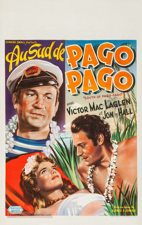 South of Pago Pago - Belgian Movie Poster