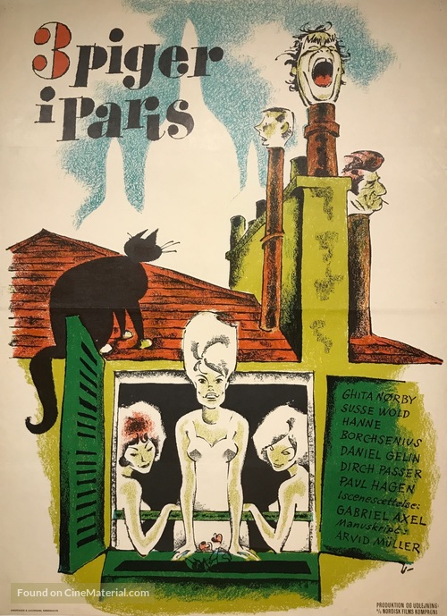 Tre piger i Paris - Danish Movie Poster