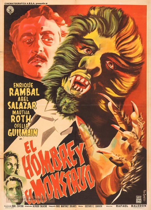 El hombre y el monstruo - Mexican Movie Poster