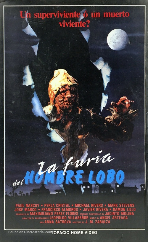 La furia del Hombre Lobo - Spanish VHS movie cover