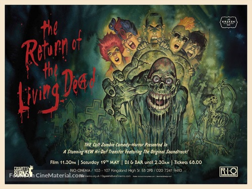 The Return of the Living Dead - British Re-release movie poster
