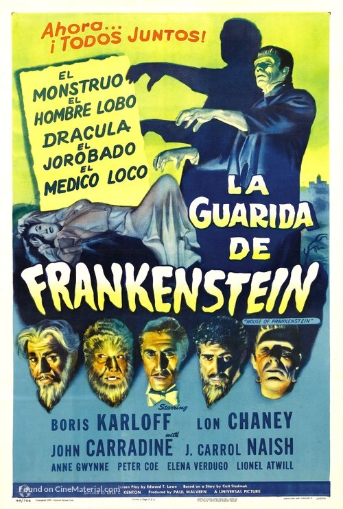 House of Frankenstein - Argentinian Movie Poster
