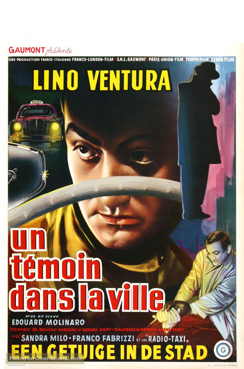 Un t&eacute;moin dans la ville - Belgian Movie Poster