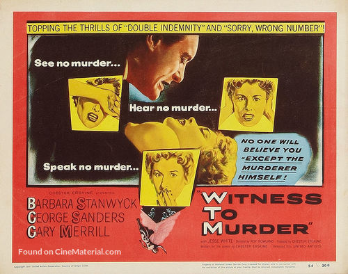 Witness to Murder - Movie Poster