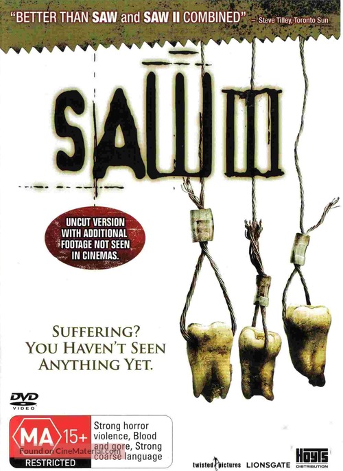 Saw III - Australian DVD movie cover