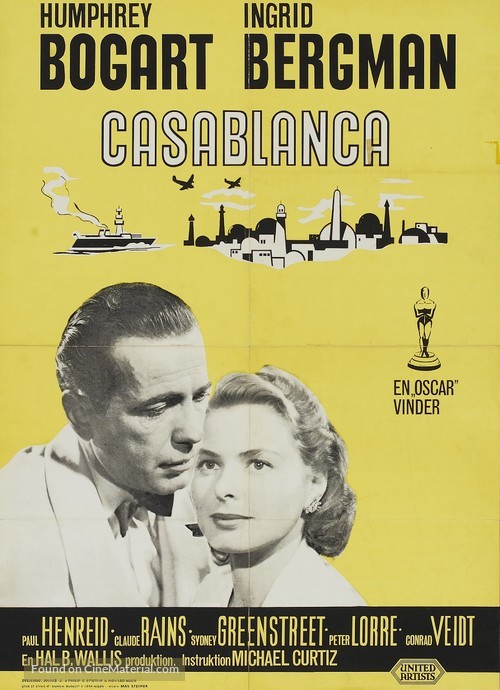 Casablanca - Danish Re-release movie poster