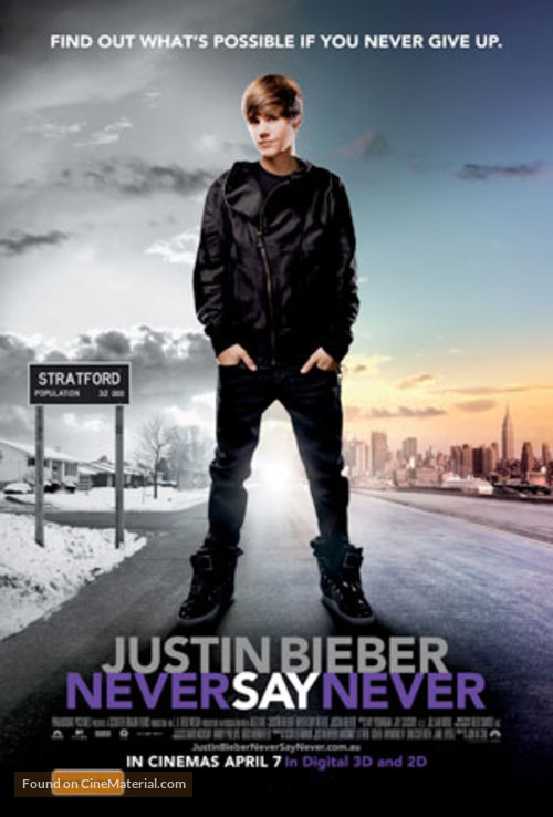 Justin Bieber: Never Say Never - Australian Movie Poster
