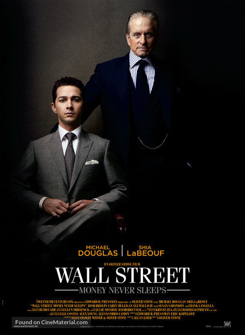Wall Street: Money Never Sleeps - Danish Movie Poster
