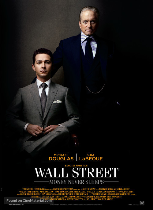 Wall Street: Money Never Sleeps - Danish Movie Poster