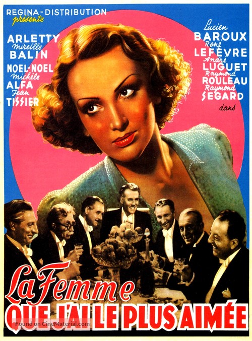 La femme que j&#039;ai le plus aim&eacute;e - Belgian Movie Poster