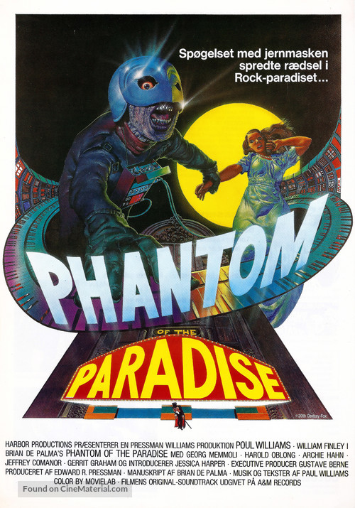 Phantom of the Paradise - Danish Movie Poster