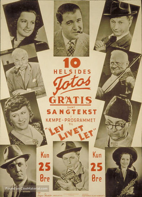 Lev livet let - Danish Movie Poster