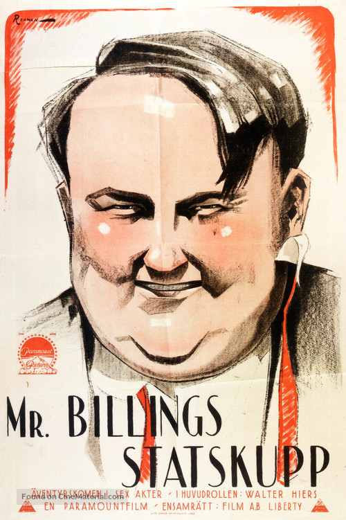 Mr. Billings Spends His Dime - Swedish Movie Poster