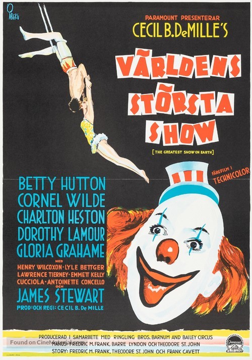 The Greatest Show on Earth - Swedish Movie Poster
