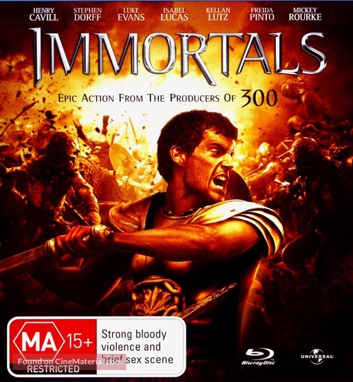 Immortals - Australian Blu-Ray movie cover