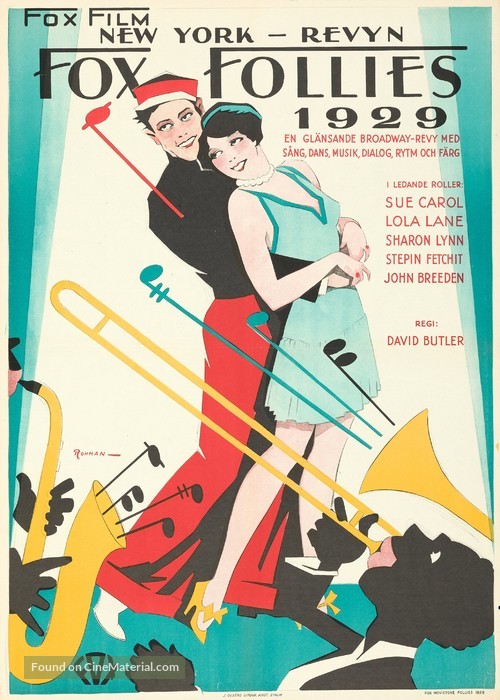 Fox Movietone Follies of 1929 - Swedish Movie Poster