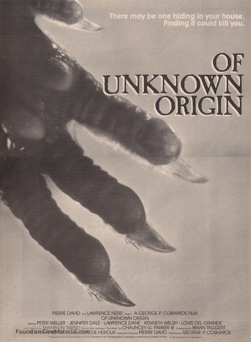 Of Unknown Origin - Movie Poster