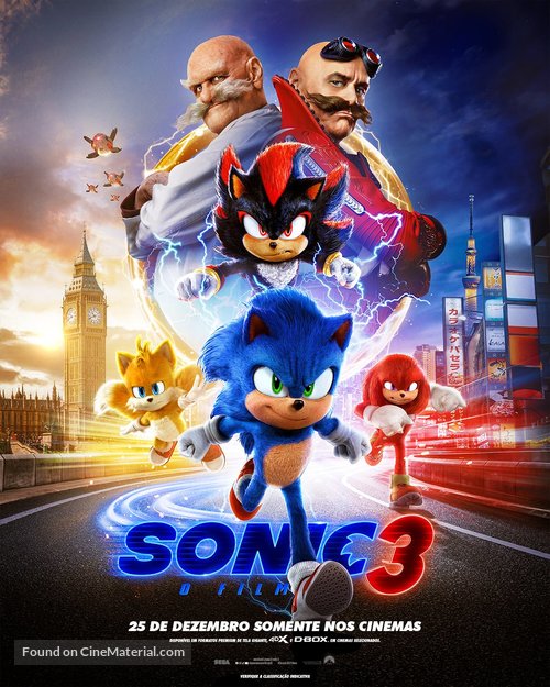 Sonic the Hedgehog 3 - Brazilian Movie Poster