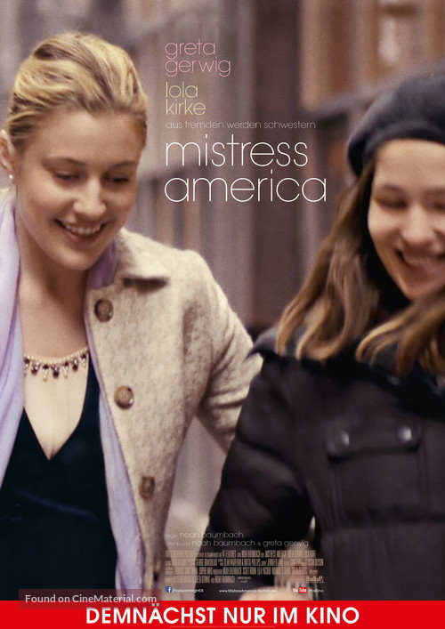 Mistress America - German Movie Poster