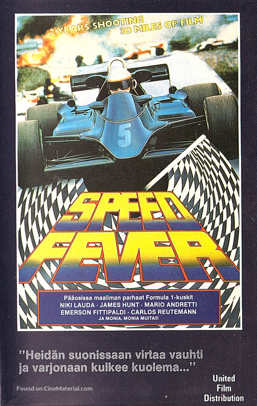 Formula uno, febbre della velocit&agrave; - Finnish Movie Cover