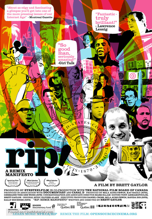 RiP: A Remix Manifesto - Canadian Movie Poster