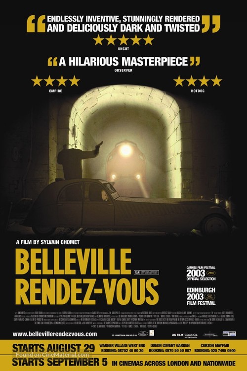 Les triplettes de Belleville - British Movie Poster