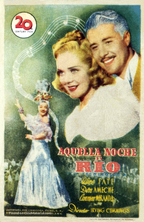 That Night in Rio - Spanish Movie Poster