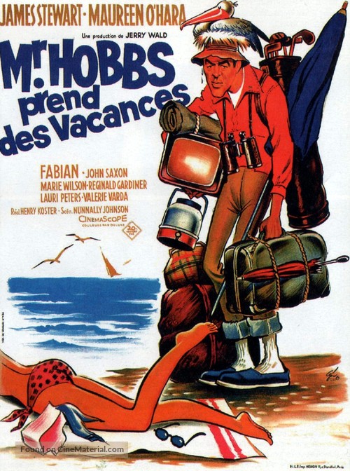 Mr. Hobbs Takes a Vacation - French Movie Poster