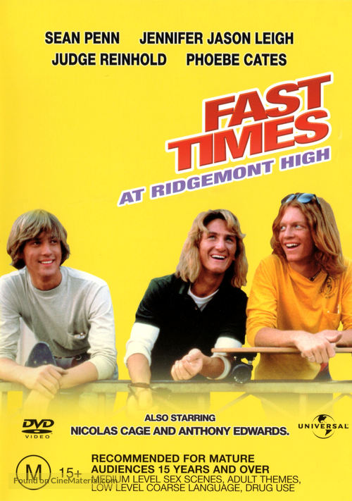 Fast Times At Ridgemont High - Australian DVD movie cover