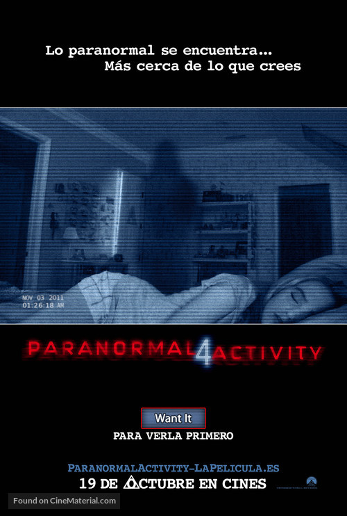 Paranormal Activity 4 - Spanish Movie Poster