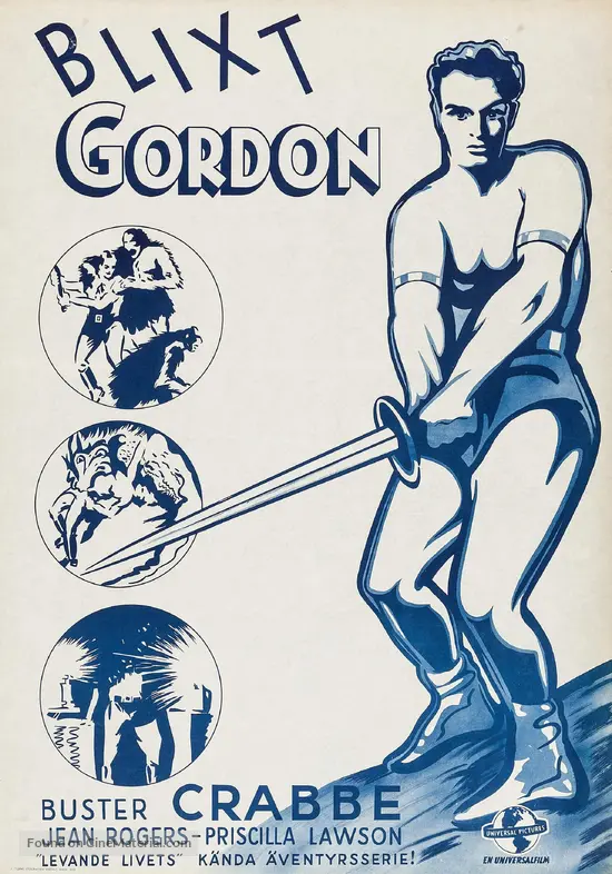 Flash Gordon 1936 Swedish Movie Poster
