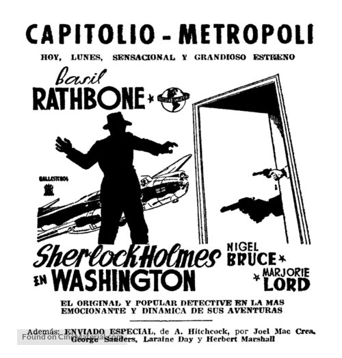 Sherlock Holmes in Washington - Spanish poster