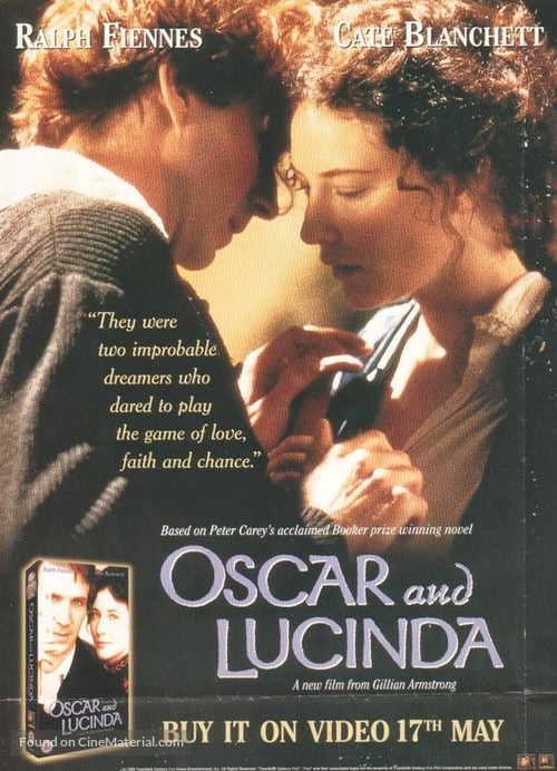 Oscar and Lucinda - British Video release movie poster
