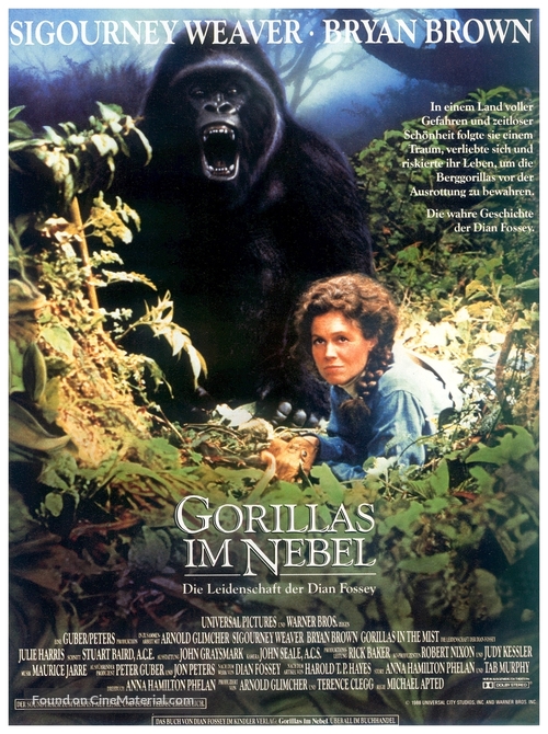 Gorillas in the Mist: The Story of Dian Fossey - German Movie Poster