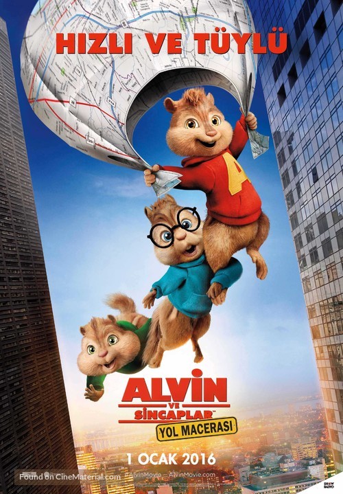 Alvin and the Chipmunks: The Road Chip - Turkish Movie Poster