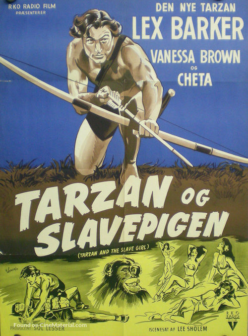 Tarzan and the Slave Girl - Danish Movie Poster