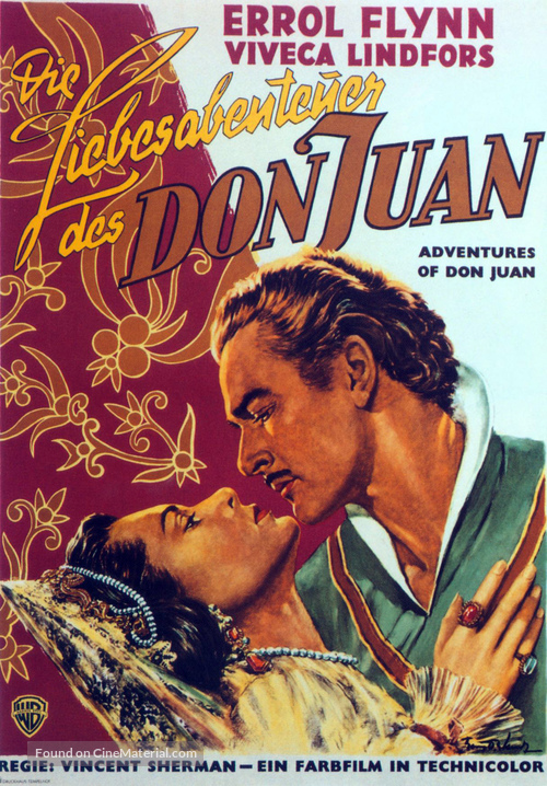 Adventures of Don Juan - German Movie Poster