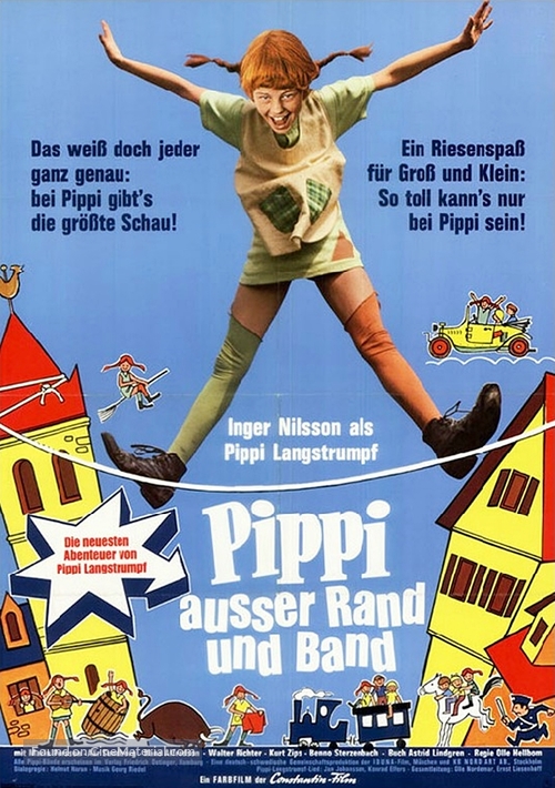 P&aring; rymmen med Pippi L&aring;ngstrump - German Movie Poster