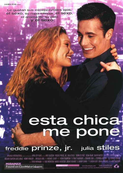 Down To You - Spanish Movie Poster