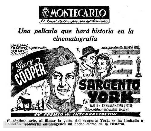 Sergeant York - Spanish poster