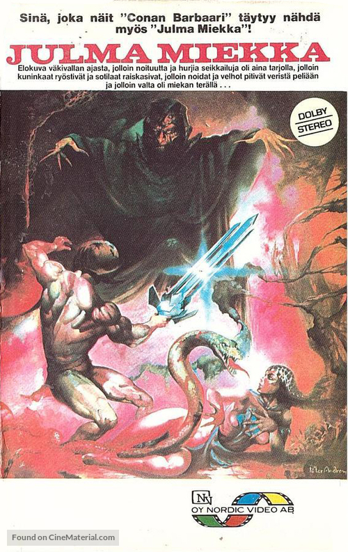 The Sword and the Sorcerer - Finnish VHS movie cover