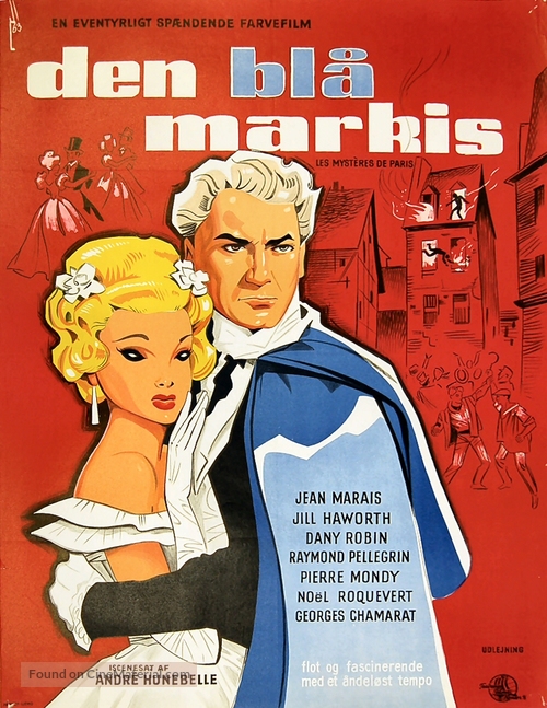 Myst&egrave;res de Paris, Les - Danish Movie Poster