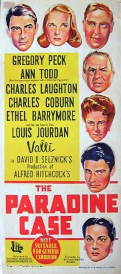 The Paradine Case - Australian Movie Poster
